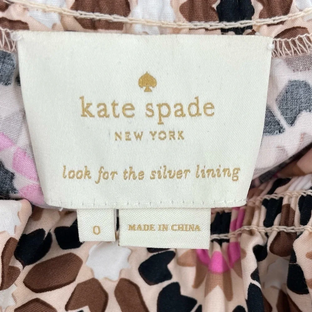 Kate Spade 0 Floral Mosaic Poplin Dress NJMU8968 By The Pool Tank Mini Dress